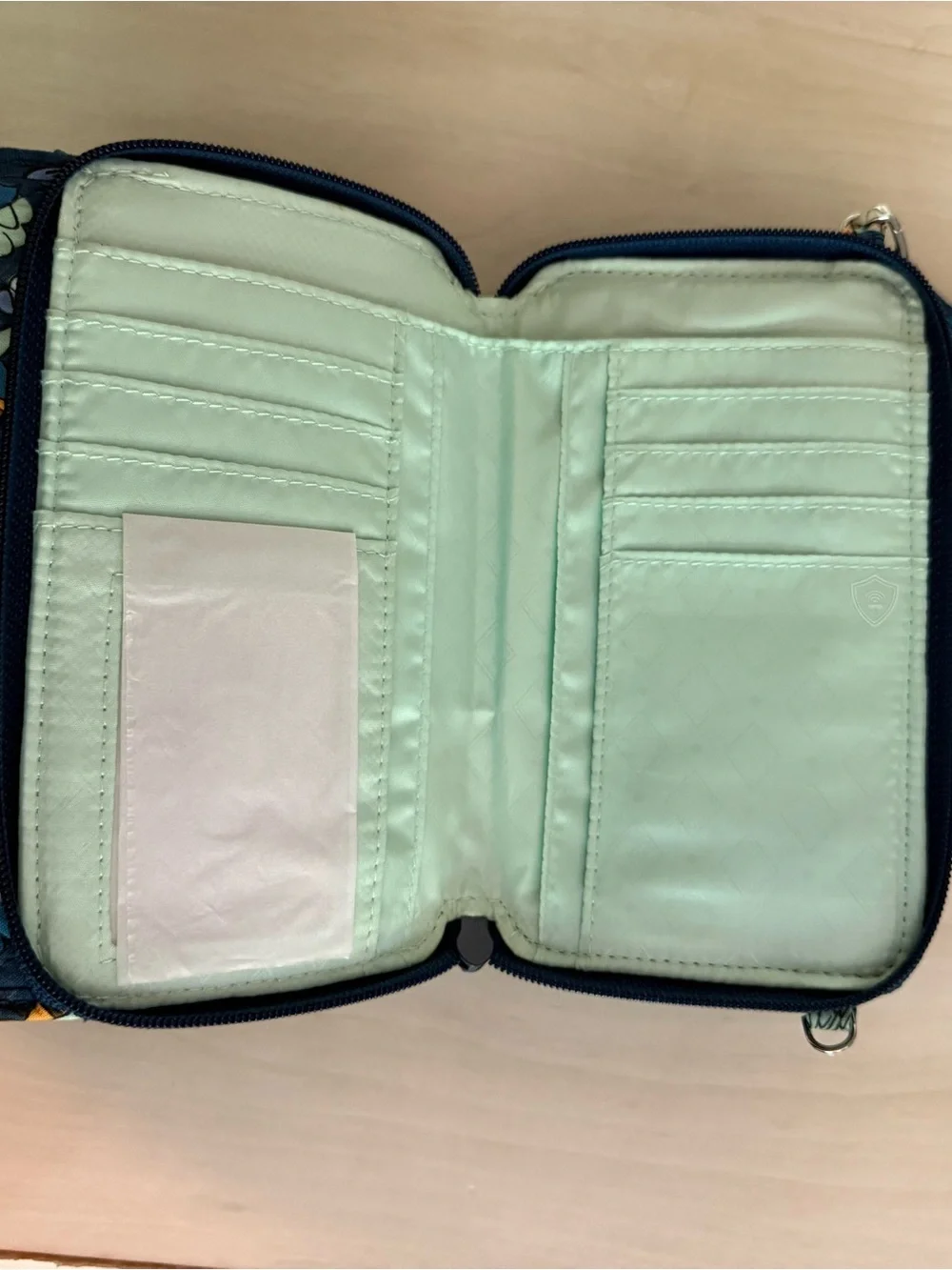 Vera Bradley Navy Floral Quilted Crossbody Wallet with Detachable Strap - Picture 7 of 7